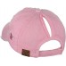 Pink  Messy High Bun Ponytail Adjustable Glitter Star Distressed Baseball Cap Hat