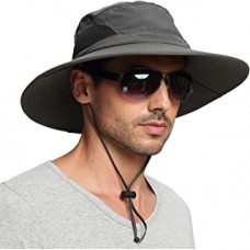 Sun Hat for Men/Women, Summer UV Protection SPF Waterproof Boonie Hat for Fishing Hiking Garden Safari Beach